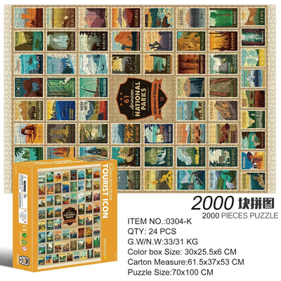 2000 Pieces Jigsaw Puzzle Various Landscape Patterns Jigsaw Puzzle Educational Toy for Kids Children 's Games Christmas Gift