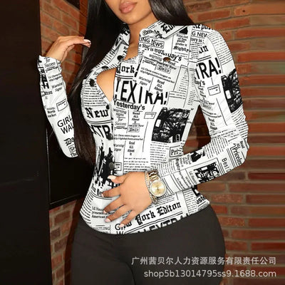CPSYMYM Woman Blouse Spring  Plaid Print Turn-Down Collar Long Sleeve Casual Button Slim Fit Daily Shirt Top