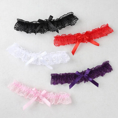 Women Sexy Bow Lace Choker Necklaces Torques Collar Floral Bowknot Wedding Party Cosplay Lolita Fashion Girls Elastic Neck Ring