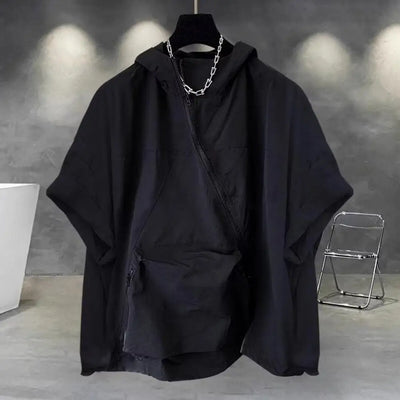 Shirt men's new summer fashion casual loose short sleeve fashion hooded top brand half sleeve hooded top thin coat men