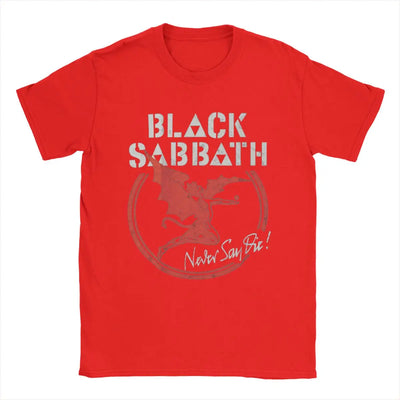 Men's T-Shirts Black Cool Sabbaths Novelty Cotton Tee Shirt Short Sleeve T Shirt Round Collar Tops Gift Idea
