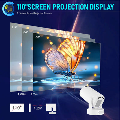 HY300 Ultra Smart Projector Movie Android 11 WiFi 6 BT 5.4 Soundbase Speaker Home Theater Movie 2025 New 4K Portable Projector