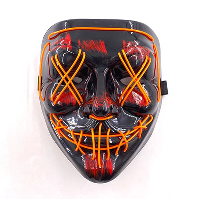 Led Mask Halloween Party Masque Masquerade Masks Neon Light Mask Mascara Horror Maska Glowing Purge Mask Glow In The Dark