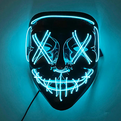 Led Mask Halloween Party Masque Masquerade Masks Neon Light Mask Mascara Horror Maska Glowing Purge Mask Glow In The Dark