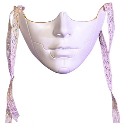 Masquerade Mask Beauty Mask Mechanical Half Face Mask Party Mask Halloween Cosplay Mask for Women Men Aesthetics Mask