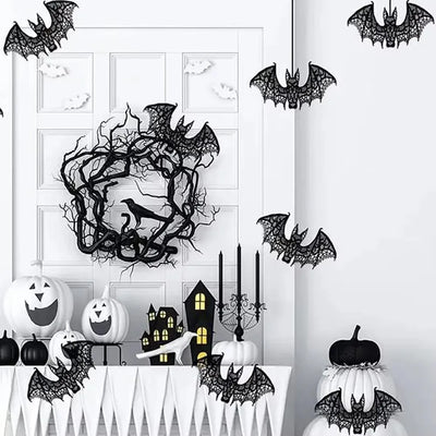 Realistic Bat Halloween Festival Decoration Lace Bat Pendant Multi-purpose Halloween Decoration for DIY Clothing Home Decoration