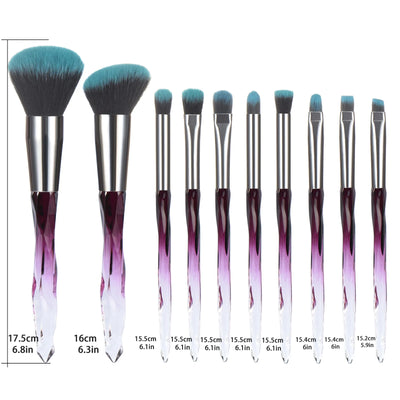5-10 purple makeup brush quality synthetic foundation, loose powder contouring concealer eyeshadow, professional makeup tool