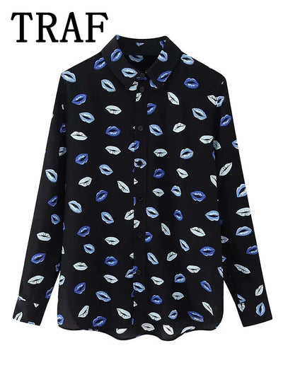 2024 Printed Women Mini Skirt Sets For Women 2 Pieces Long Sleeve Shirts Top Women Suits New Two Piece Set Women Outfit