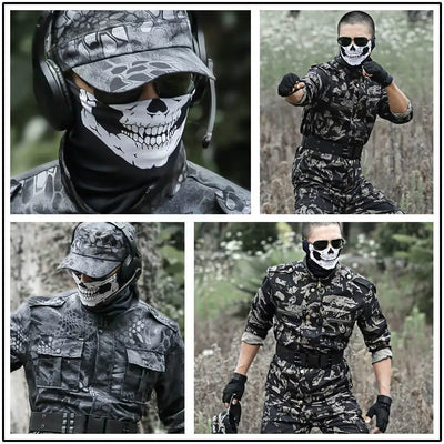 Bicycle Ski Skull Half Face Mask Ghost Scarf Multi Use Neck Warmer Cod Маска От Вируса Masque Tissu Mascara Para Rosto