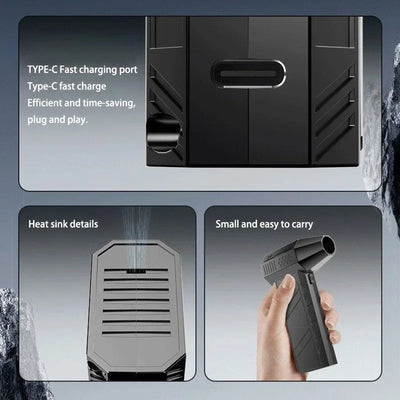 Violent Fan 400000RPM Powerful Air Blower Vacuum Dust Cleaner Type-C Charging Strong Winds 53m/s Brushless Turbo Blower