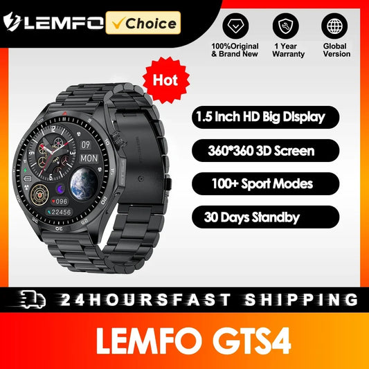 LT09 WATCH GTS4 Smart Watch Men IP68 Waterproof 1.53 HD Screen 360*360 Bluetooth Call 330mAh Blood Oxygen Smartwatch For Men