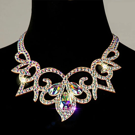 Belly Dance Necklace Rhinestone Female Adult High-End Stage Profession Performance Competition Accessories Dance Jewellery