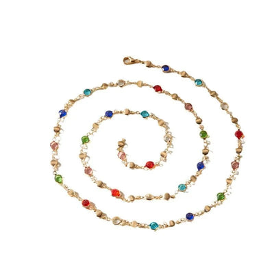 Elegant Women's Colorful Crystal Collarbone Chain Necklace Simple Long Chain Tassel Pendant Necklace Jewelry Factory Wholesale