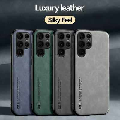 Case For Samsung S25 S24 S23 Ultra FE Luxury Protective Cover Magnetic Car Holder Phone Coque Fundas Capa