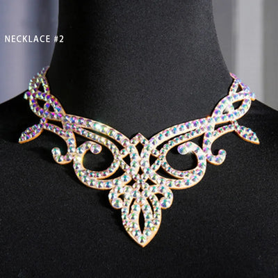 Belly Dance Necklace Rhinestone Female Adult High-End Stage Profession Performance Competition Accessories Dance Jewellery