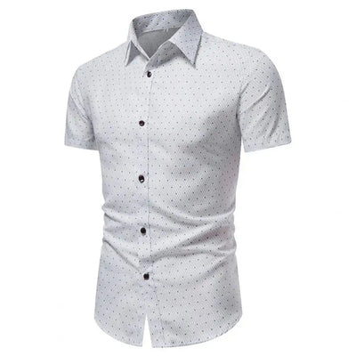 Great Summer Top Business Turn-down Collar Leisure Men Shirt  Slim Fit Men Shirt for Daily Wear