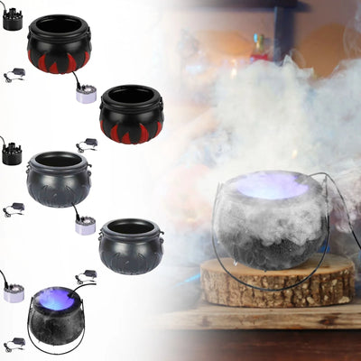 Halloween Party Decoration Witch With Light Pot Mist Plastic Bowl Decoration Candy Bucket Decor Witch Cauldron with Mist Maker