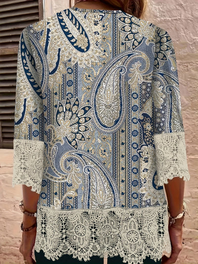 Fashion women shirt Casual loose long-sleeved shirt women Elegant printed temperament tops Women