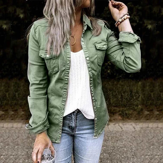 Denim Jacket with Fur Black Jean Jacket Denim Jacket Mid Length Denim Shirt Coat Fashion New Slimming Solid Women Jacket