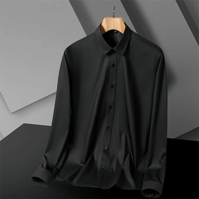 S-8XL New Bamboo Fiber Men Shirt Long Sleeve No Iron Anti-Wrinkle Casual Business Men Shirt Long Sleeve Slim Fit Camisa Social