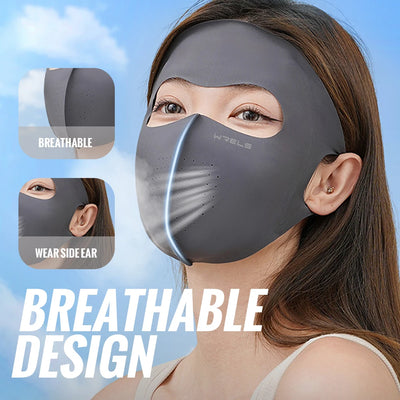 WRELS Ice Silk Sunscreen Mask Breathable UV Protection Mask Lightweight Cycling Face Mask Anti-UV 400 Facemask For Men Women