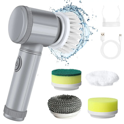 5 in 1 Powerful Electric Cleaning Brush Spin Scrubber Brush Deep Cleaning with 5 Replaceable Heads For Bathroom Kitchen 2025 New