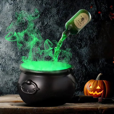Halloween WitchCauldron with LED Light & Fog Mist Maker Skeleton Decor for Spooky Hocus Pocus Party, Home, Halloween Party