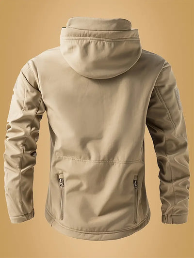 2025 New Fashionable Shark Skin Soft Shell Jacket Men's Tactical Windproof Waterproof Jacket Men's Jacket Hooded Jacket