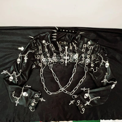 y2k Jacket y2k fashion  gothic Jacket gothic clothes y2k clothes Skull Cross Jacket e girl clothesharajuku Jacket vintage Jacket