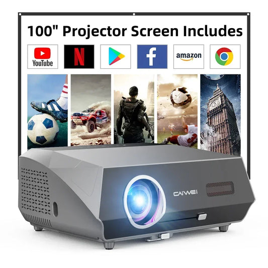 2025 A new 4K LUMENS projector with autofocus, Android, WiFi 6, Bluetooth, for movies, home cinema, BEAM projector