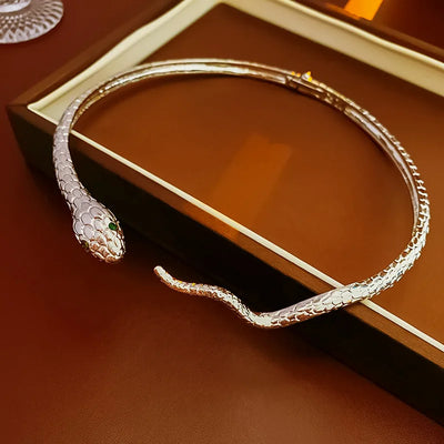 Inlaid Rhinestone Snake Necklace for Women Light Luxury Personalized Collar New Style Chokers Necklaces Stylish Unique Jewelry