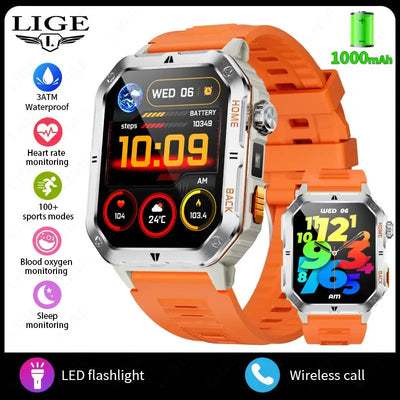 LIGE New Smart Watch Men 1000mAh Extra Large Battery 3ATM Professional Waterproof 2.01