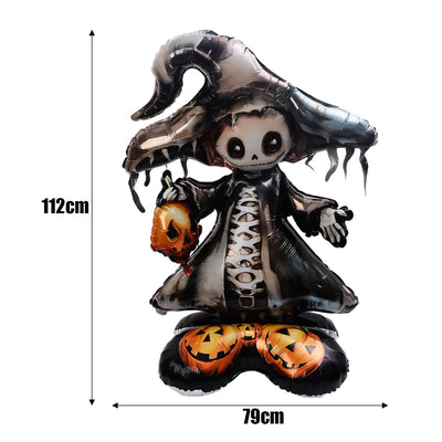 Halloween Balloon Giant Ghost Pumpkin Skull Castle Aluminum Film Standing Balloon for Halloween Party Yard Garden Scary Decor