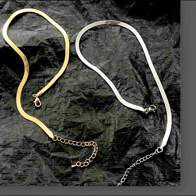 European And American Cross-Border Simple And Personalized Fashionable Flat Snake Bone Necklace Versatile Chavicle Chain