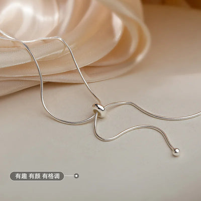 Snake Bone Chain Female Adjustable Pull-out Necklace Design Simple and Short Neck Chains