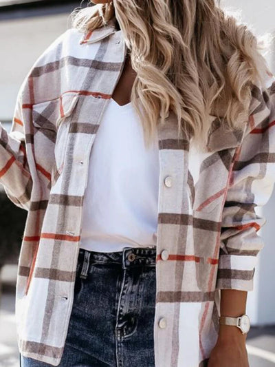 Shirts For Women Plaid Long Sleeve Button Up Shirt Collared Tops And Blouse 2024 Autumn Spring Fashion Loose Casual Black White