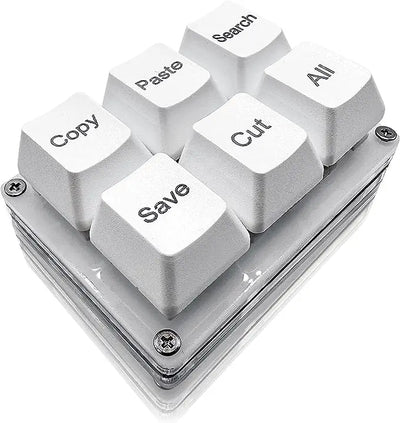 6Keys Copy Paste Search Save Cut Keyboard One Handed OSU Keypad Programmable Mechanical Shortcut Macro Keyboard for Working Game