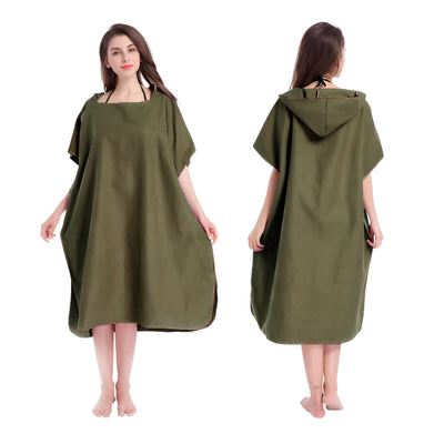 Microfiber Hooded Towel Men Women Swim Beach Travel Quick Dry Changing Robe Cape Bath Towel Bathrobe Surf Poncho Sauna Play