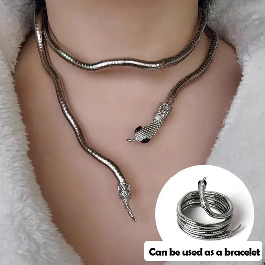 Snake Bone Chain Snake Shape Necklace Fashion Punk Jewelry Accessories Women Men Twistable Wrap Necklace Collar Bendable