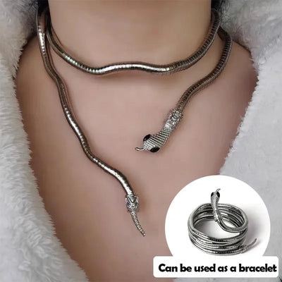 Snake Bone Chain Snake Shape Necklace Fashion Punk Jewelry Accessories Women Men Twistable Wrap Necklace Collar Bendable