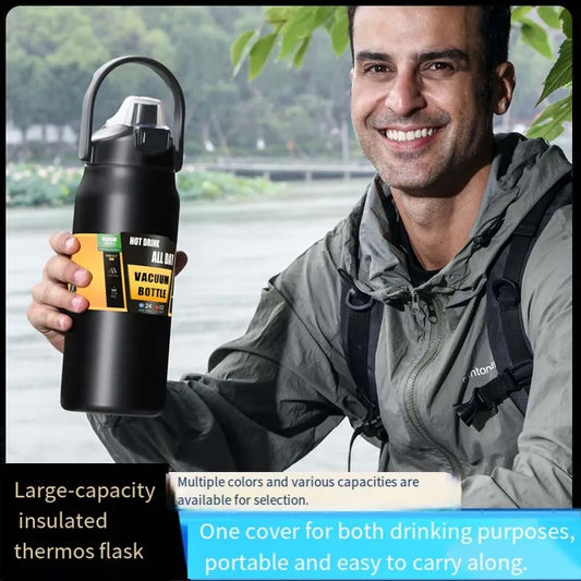 All-steel thermos cup 304 stainless steel men's large capacity tea water separation outdoor car travel kettle 1000ml/1500ml
