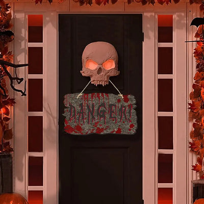 Scary Halloween Blood Handprint Pendant Funny Paper Wooden Door Hanging Decoration Festive Blood Handprint Banner