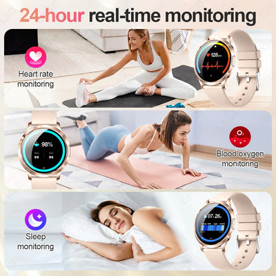 LIGE 2025 New Smart Watch For Women AMOLED Screen Watches IP68 Waterproof Heart Rate Monitor Ladies Smartwatch For Android ios