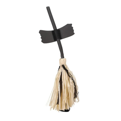 Electric Witch Broom Halloween Rustic Hay Welcome Sign Broom Prop Scary Porch Decoration Outdoor Yard Garden Holiday Accessories