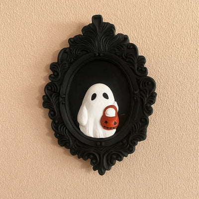 Resin Halloween Gothic Statue Halloween Themed Wall Mounted Ghost Wall Hanging Ornament Handcrafted Model