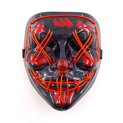 Led Mask Halloween Party Masque Masquerade Masks Neon Light Mask Mascara Horror Maska Glowing Purge Mask Glow In The Dark