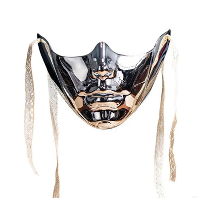 Masquerade Mask Beauty Mask Mechanical Half Face Mask Party Mask Halloween Cosplay Mask for Women Men Aesthetics Mask