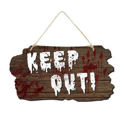 Scary Halloween Blood Handprint Pendant Funny Paper Wooden Door Hanging Decoration Festive Blood Handprint Banner