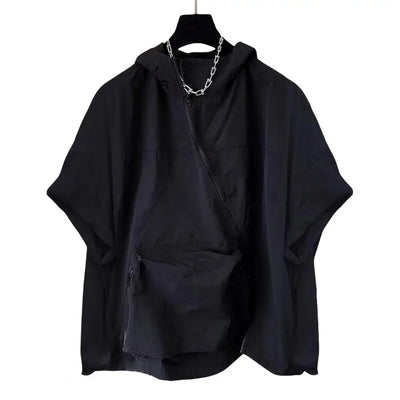 Shirt men's new summer fashion casual loose short sleeve fashion hooded top brand half sleeve hooded top thin coat men