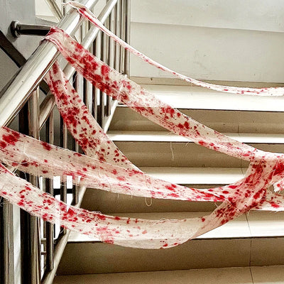 3/5m Halloween Bloody Cloth Strips Blood Gauze Bandage Haunted House Secret Room Horror Party Halloween Scene Decoration Props